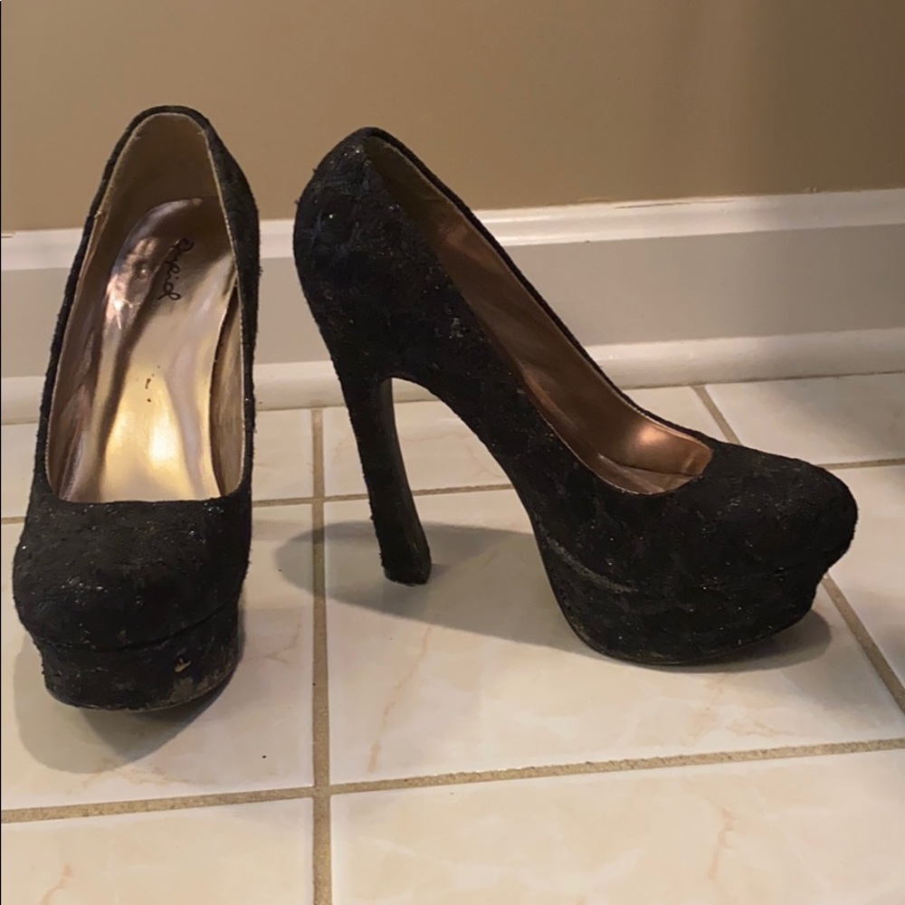 Black platform heels